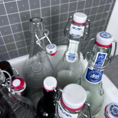 Huge tub of Clear and Amber Beer Making Bottle 