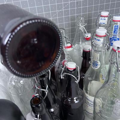Huge tub of Clear and Amber Beer Making Bottle 