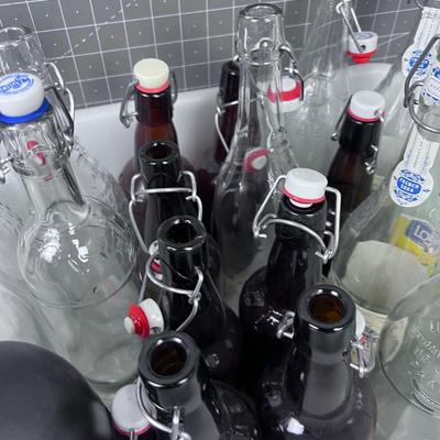 Huge tub of Clear and Amber Beer Making Bottle 