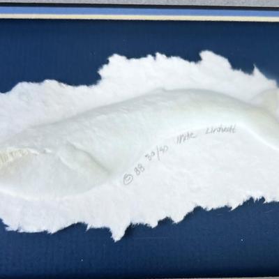 Limited Edition Titled BLUE WHALE Hand Cut Paper Framed