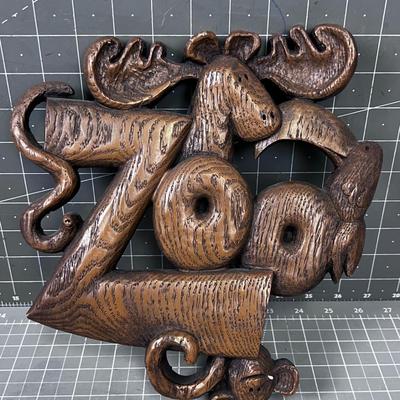 Vintage ZOO Plaque Made of Resin