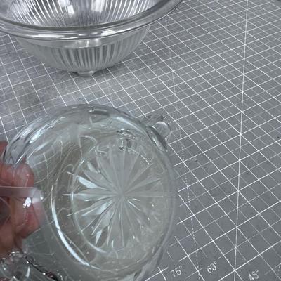 4 Pieces of CLEAR Vintage Glass Serving Ware