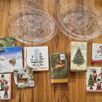 Seasonal Paper Napkins & Plastic Serving Trays