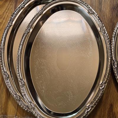 Seasonal Paper Napkins and Metal Serving Trays