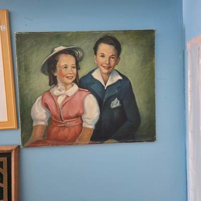 Vintage Painted picture of kids
