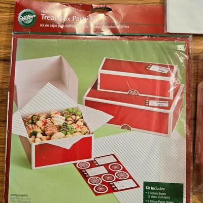 New Large Package of Cookie Cutters, Parchment Paper, Toothpicks, Foldable Paper Treat Boxes