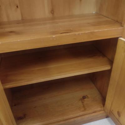 Wooden Adjustable Shelf Bookcase with Enclosed Storage Cabinet- Approx 32" x 16" x 72" Tall (Choice #1)