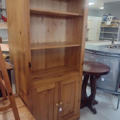 Wooden Adjustable Shelf Bookcase with Enclosed Storage Cabinet- Approx 32" x 16" x 72" Tall (Choice #1)