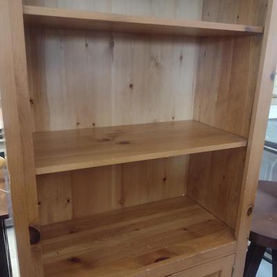 Wooden Adjustable Shelf Bookcase with Enclosed Storage Cabinet- Approx 32" x 16" x 72" Tall (Choice #1)