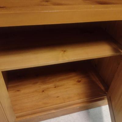 Sale Photo Thumbnail #1737: Wooden Adjustable Shelf Bookcase with Enclosed Storage Cabinet- Approx 32" x 16" x 72" Tall (Choice #2)