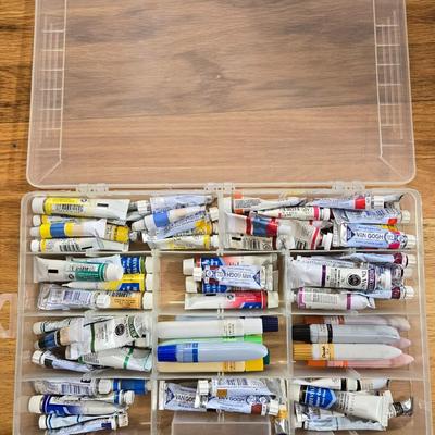 Large Lot of Watercolor Paints with Storage #1 Container