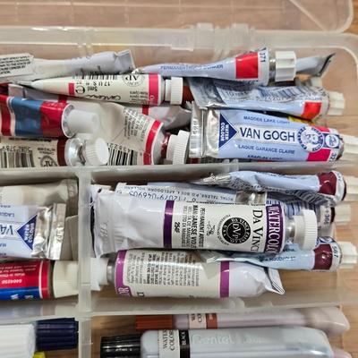 Large Lot of Watercolor Paints with Storage #1 Container