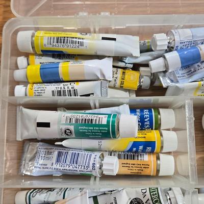 Large Lot of Watercolor Paints with Storage #1 Container