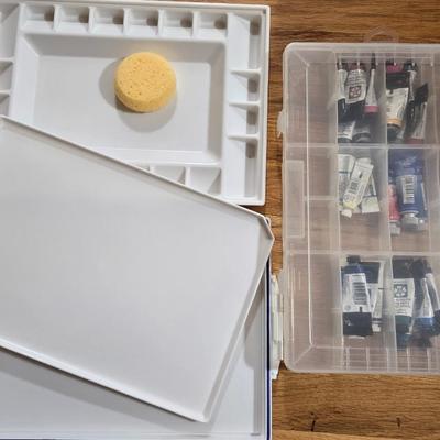 Lot of Watercolor Paints with Storage Container and Palette Case#2