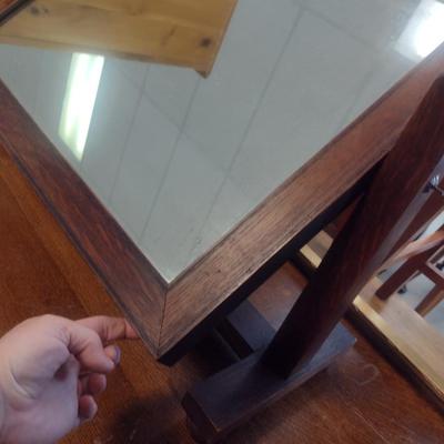 Antique Wood Frame Swiveling Dresser-Top Mirror- Approx 26" x 21"