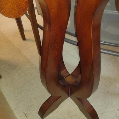 Sale Photo Thumbnail #1755: Round Wood Finish Side/Accent Table- Approx 23 1/2" in Diameter, 30" Tall