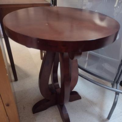 Round Wood Finish Side/Accent Table- Approx 23 1/2" in Diameter, 30" Tall