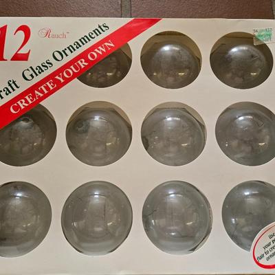 Clear Glass Christmas Ornaments Lot and Gold Tassels