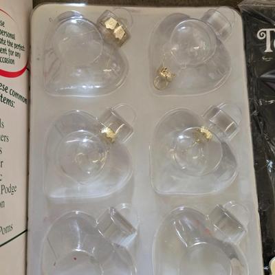 Clear Glass Christmas Ornaments Lot and Gold Tassels