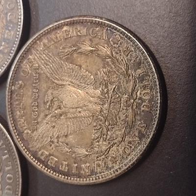 Set of Three 1921 U. S. Mint Morgan Silver Dollars Circulated (1)