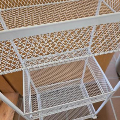 Multi-Tier White Metal Storage Baskets