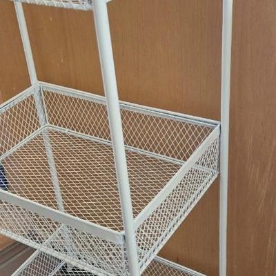 Multi-Tier White Metal Storage Baskets