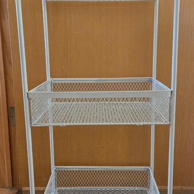 Multi-Tier White Metal Storage Baskets