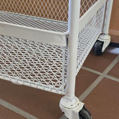 Multi-Tier White Metal Storage Baskets