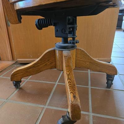 Antique Wood Desk Chair