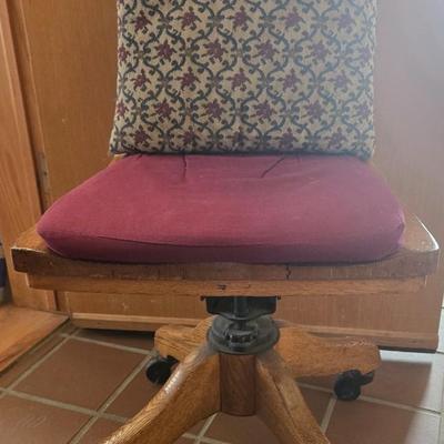 Antique Wood Desk Chair