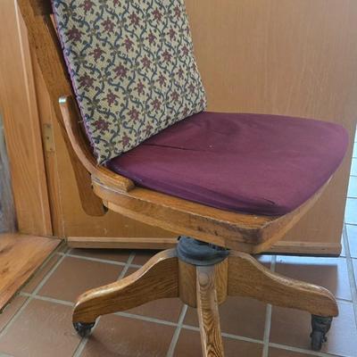 Antique Wood Desk Chair