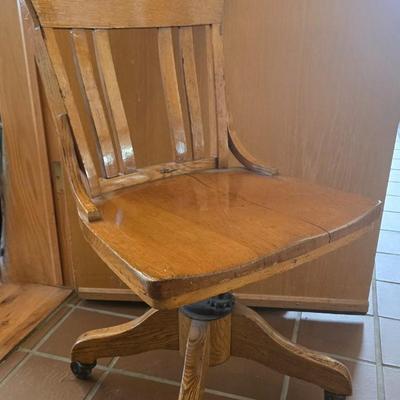 Antique Wood Desk Chair