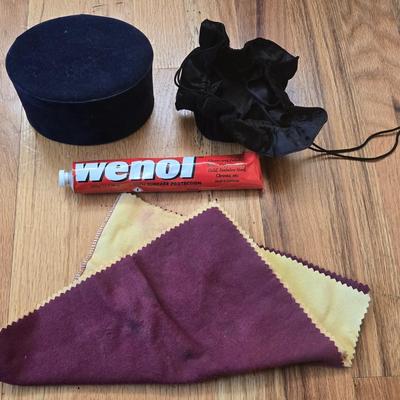Jewelry and Presentation Box and Drawstring Bag, Polishing Cloth and Cream