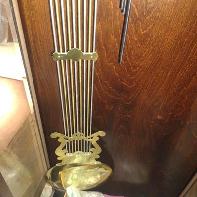 Colonial Molyneux Wood Cased Grandfather Clock with Moon Dial- Approx 18 1/2" x 11 1/2" x 76 1/4" Tall