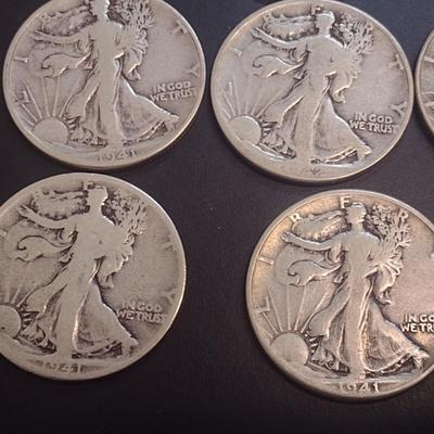 Set of 10 U.S. Mint Walking Liberty Silver Half Dollars Various Dates Circulated (15)