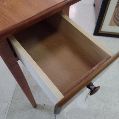 Wooden Side Table with Drawer- Approx 24 3/4" x 11 1/4" x 26" Tall