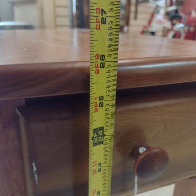 Wooden Side Table with Drawer- Approx 24 3/4" x 11 1/4" x 26" Tall