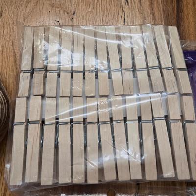 Mixed Crafting Materials - Crafting Sticks, Wood Christmas Ornaments, Clothes Pins & More