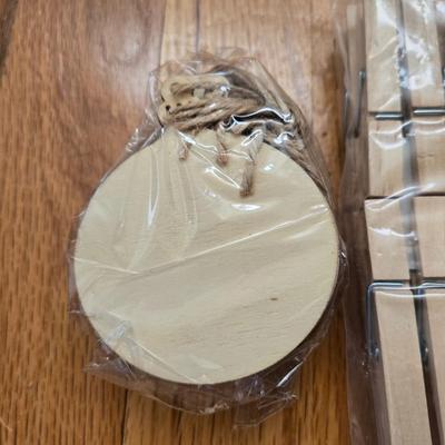 Mixed Crafting Materials - Crafting Sticks, Wood Christmas Ornaments, Clothes Pins & More