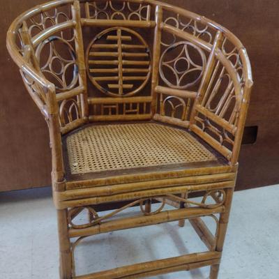 Bamboo Frame Arm Chair with Cane Seat (Choice #1)