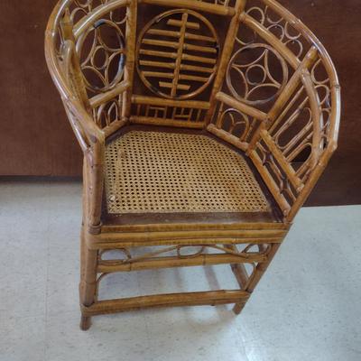Bamboo Frame Arm Chair with Cane Seat (Choice #1)
