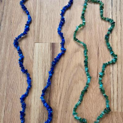 (2) Gematone Necklaces - Chalcedony & Lapis