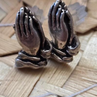 (2) Pairs of Sterling Silver Praying Hands Earrings