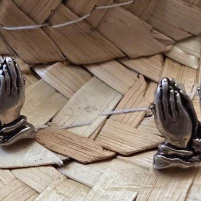 (2) Pairs of Sterling Silver Praying Hands Earrings