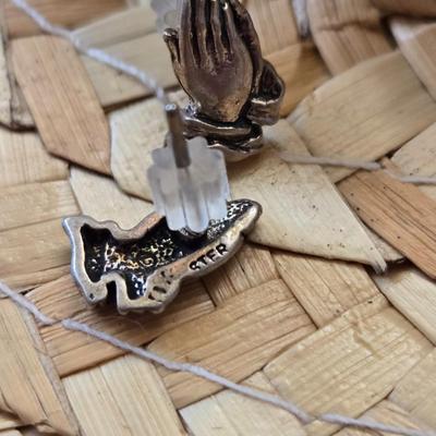 (2) Pairs of Sterling Silver Praying Hands Earrings