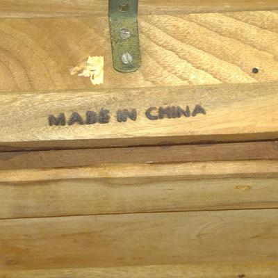 Carved Wooden Storage Chest with Asian Design- Approx 30" x 15" x 16 3/4" Tall