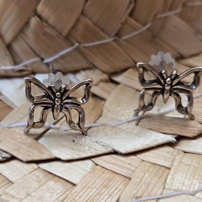 Sterling Silver Butterfly Earrings and Pendant