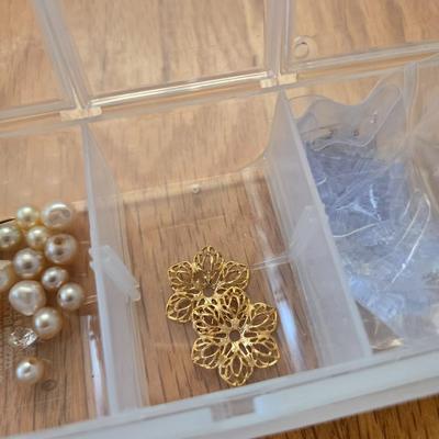 Pearl Beads and Gold Tone Jewelry Findings