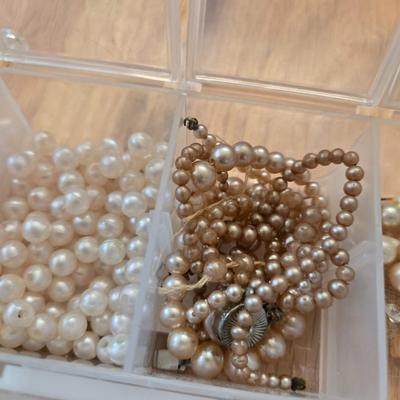 Pearl Beads and Gold Tone Jewelry Findings