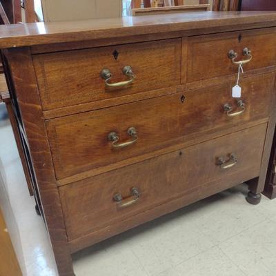 Sale Photo Thumbnail #1862: Antique Two Over Two Drawer Dresser- Approx 40" x 22" x 33 1/4" Tall